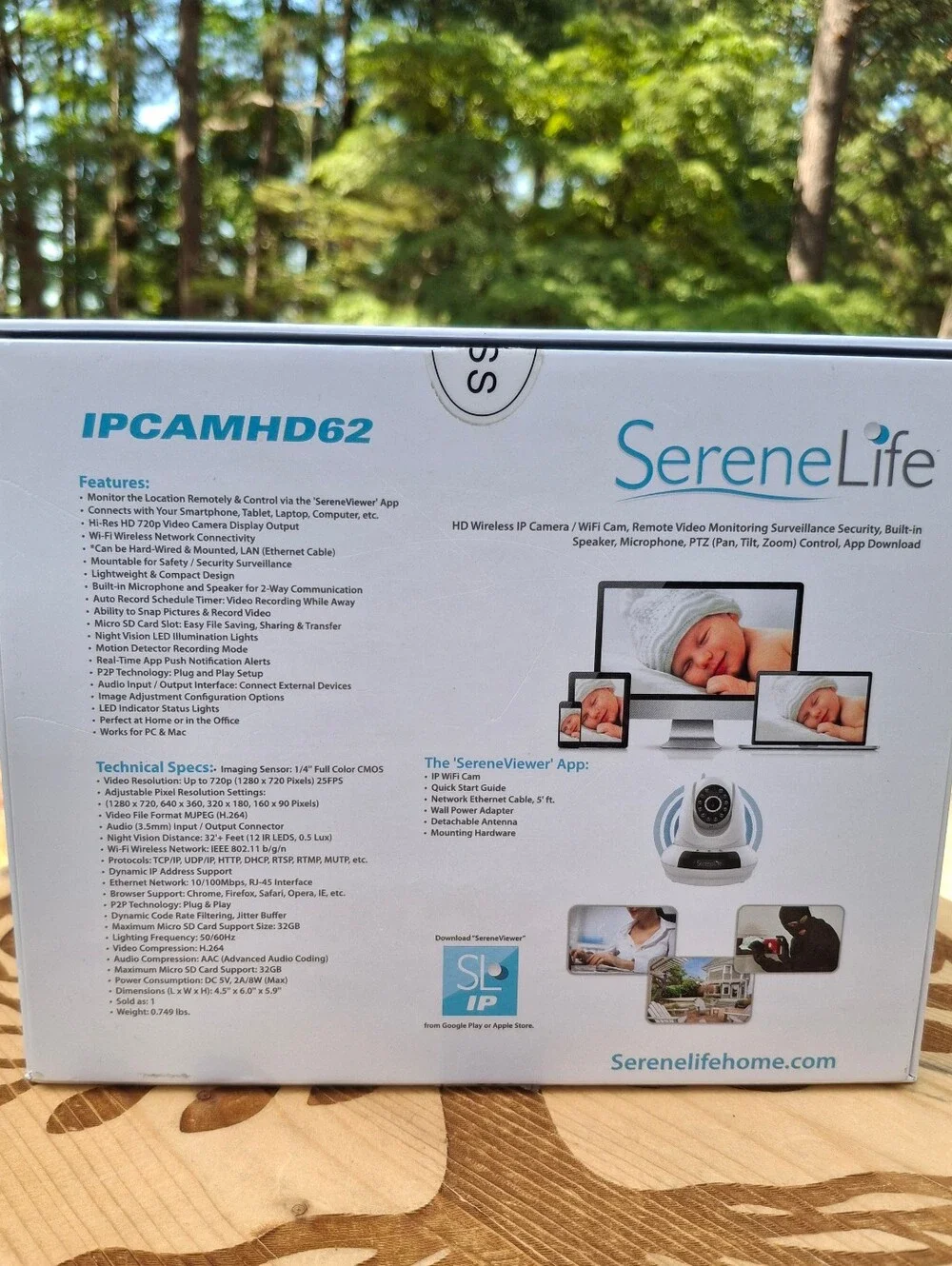 Serenelife Wireless IP Home Security Camera HD 720p Wifi Cloud Cam 2 way Audio